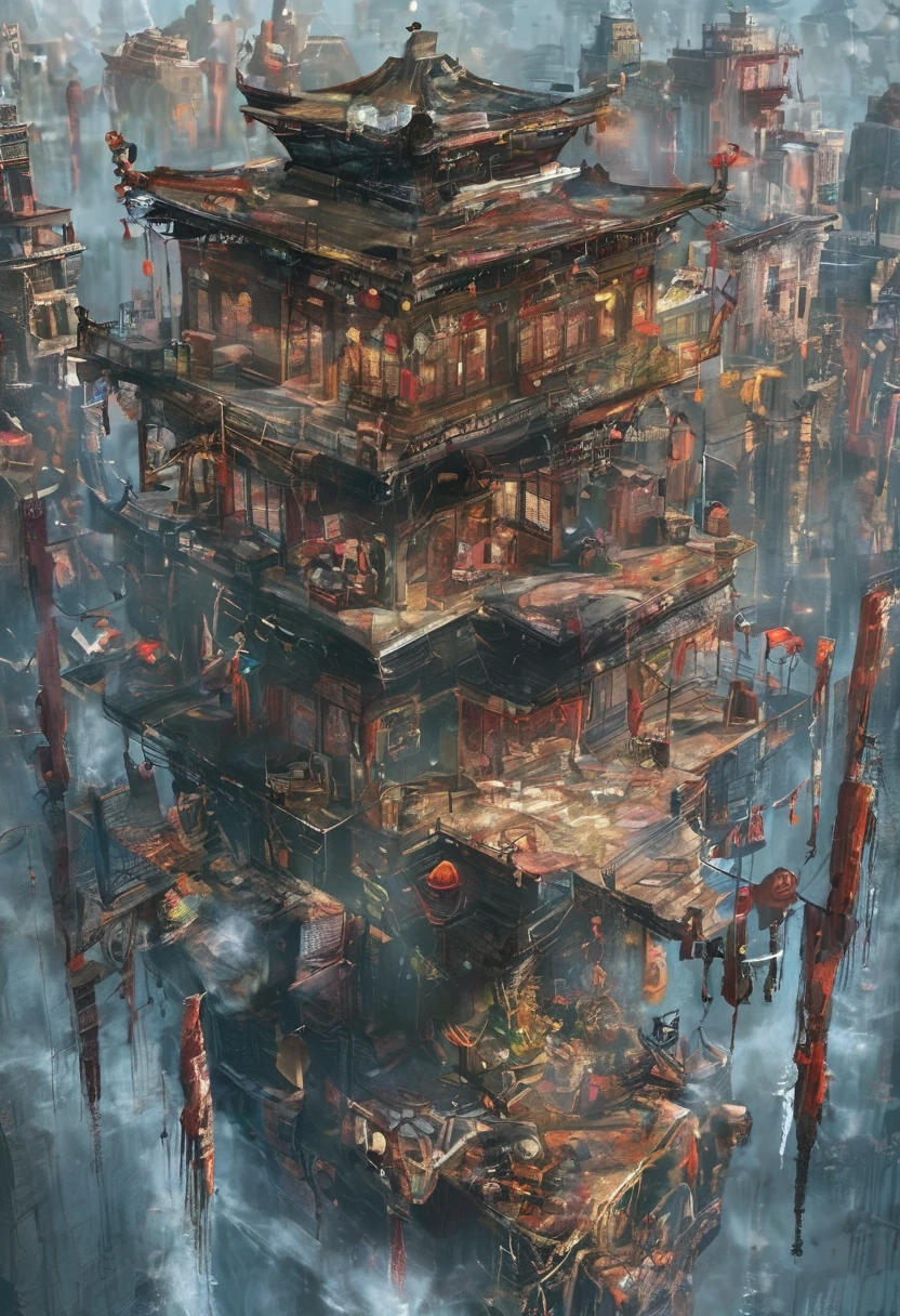 Fluid ink,architecture,Dangling,pink