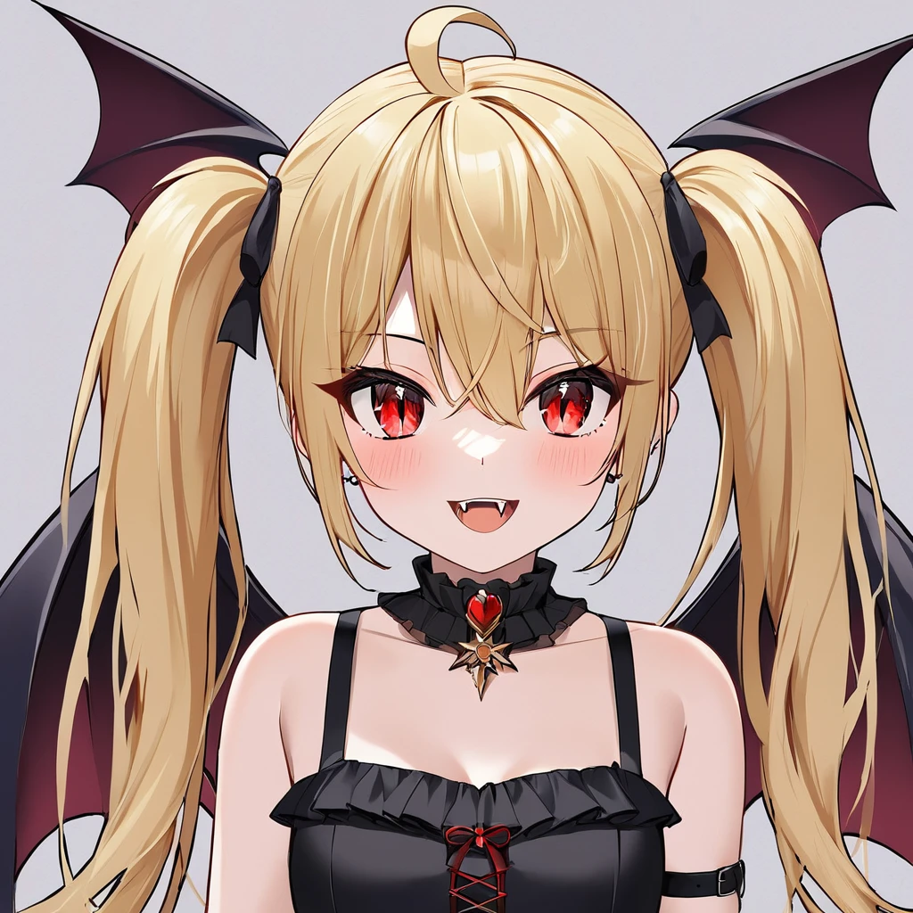 1 girl, (blonde), (demon wings), (Unclothed)