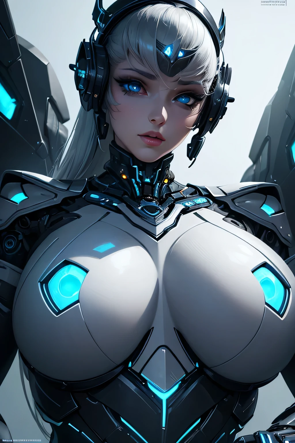 a gorgeous woman, mech queen, beautiful detailed eyes, beautiful detailed lips, extremely detailed face, long eyelashes, intricate robotic armor, glowing cybernetic enhancements, complex futuristic machinery, dramatic lighting, cinematic composition, epic science fiction, vibrant color palette, highly detailed, 8k, photorealistic, masterpiece