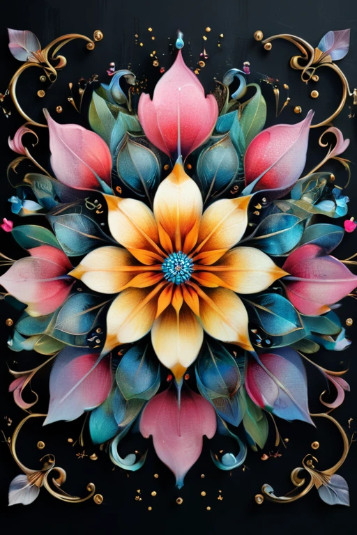 Artme,colorful flower,, (masterpiece, best quality, high quality, highres, ultra-detailed),