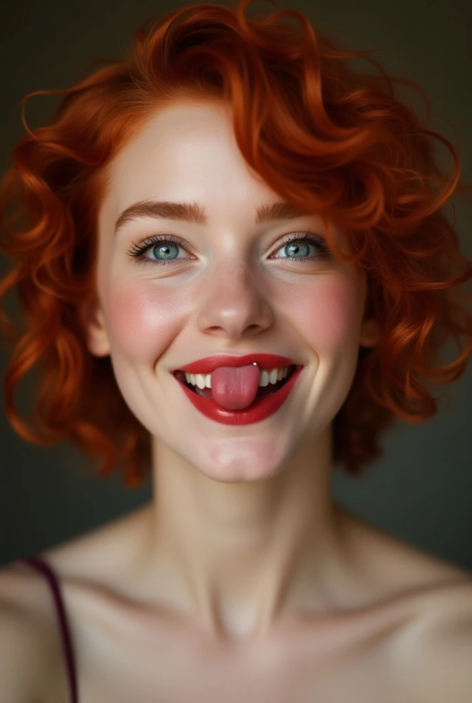 [nudity, explicit] nsfw, (masterpiece, best quality:1.2), solo, 1girl, smile, looking at viewer, (((claw pose:1.1))), short red hair, peaked cap, brown eyes, naked bandage, night, halloween, jack-o'-lantern, spider web