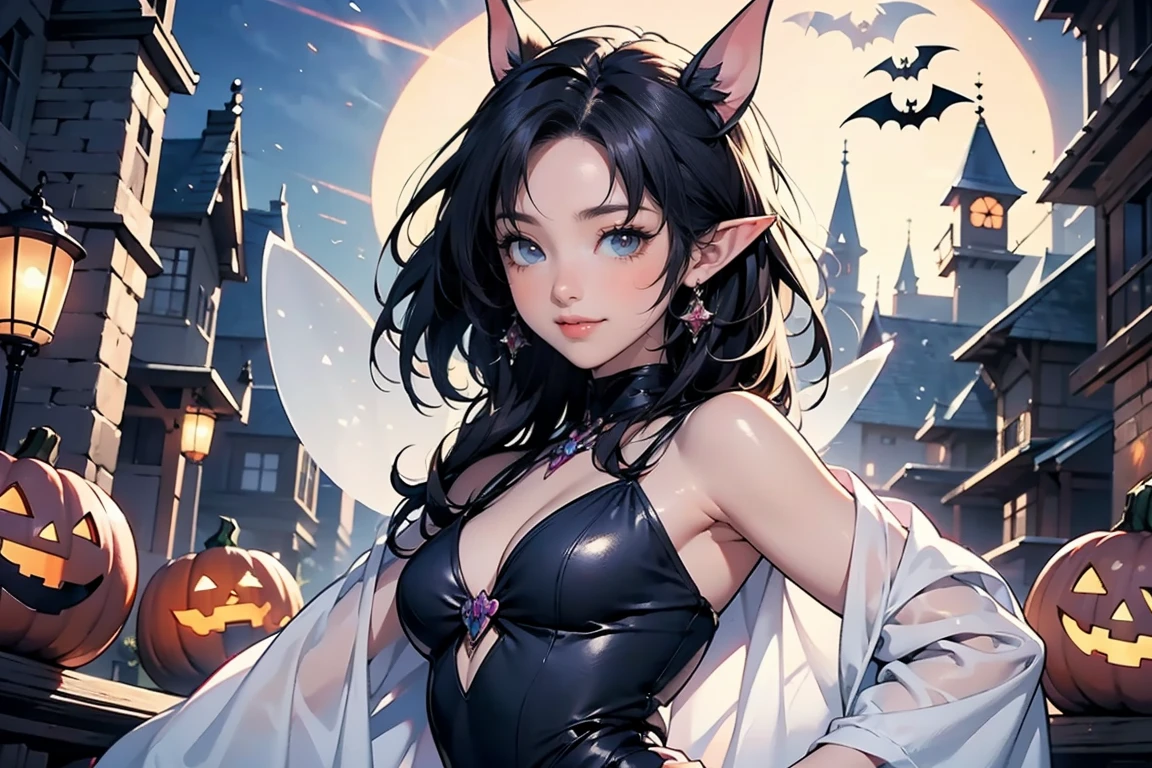 1 girl, a girl with bat wings, holding a red rose, succubus, bakery, a red roses on focus, red roses, bat choker, necklace, centered, bat jewelry, gothic scenery, Pink bat Jewelry, smile, vampire fangs, (looking at viewer), Draculaura_MH, wavy hair, solo, white roses, ornament hair, pink roses on her hair, bat ears on the top of the head, a vampire girl, holding a red rose, perfectly body, perfectly hands, pink hair, flowing hair, short hair, laying down on a grass, chinese garden style, oriental garden, a lake with white carpas on the background, gold lantern, pink dress, chinese pink dress, a dress with layers, short skirt, more details on her clothes, golden details, night, smiling, pink dress, garden scene, cowboy shot, luxury, gold details on her clothes, 1girl, dress, jewelry, maid clothes, maid, maid dress, maid apron, maid headdress, white apron, solo, pink dress, gold lantern, Chinese style, Chinese lanterns, Chinese maid dress, red gloves, white socks, white laces, red shoes, gold details on her clothes, cat ears, animal ears, garden, flowers, temple, lantern rite, more details, best quality