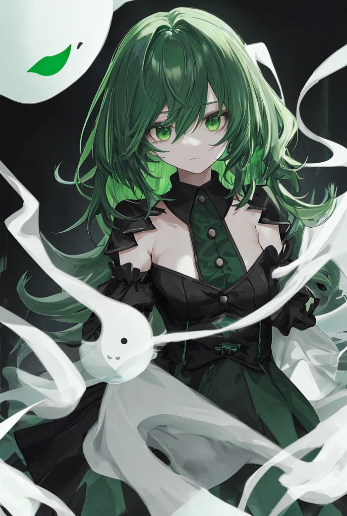 Cat girl, green eye,black hair, hd, night sky, 4k