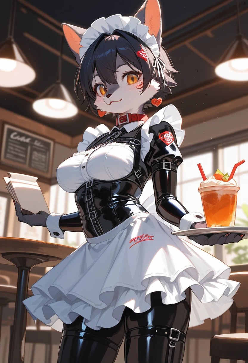 photo of woman, short hair, blue eyes with large breasts and a huge ass on a beach with sunny weather, choker, (light skin), (sweating) ,(beautiful scenery),(perfect face), masterpiece, blush, 1girl, solo, smooth anime cg art, (cow-patterned microbikini:1.4), (mug in hand:1.3)