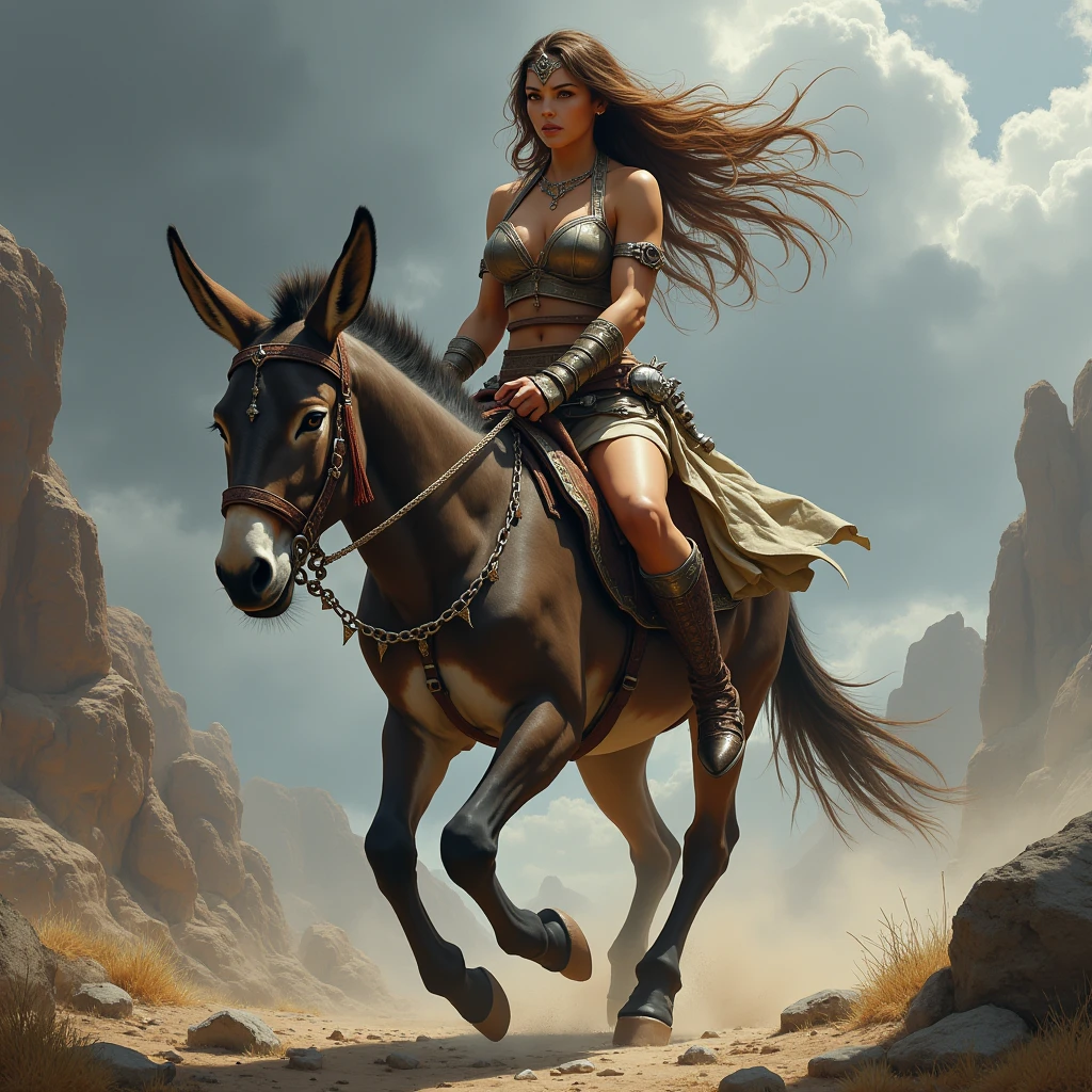 oil painting,Impressionism,300sprtns,otherworldly,trending on arstation,((nude:1)),(masterpiece, top quality, best quality, official art, beautiful and aesthetic:1.2), 1girl,riding horse, extreme detailed,<lora:300sprtns:0.7>,
