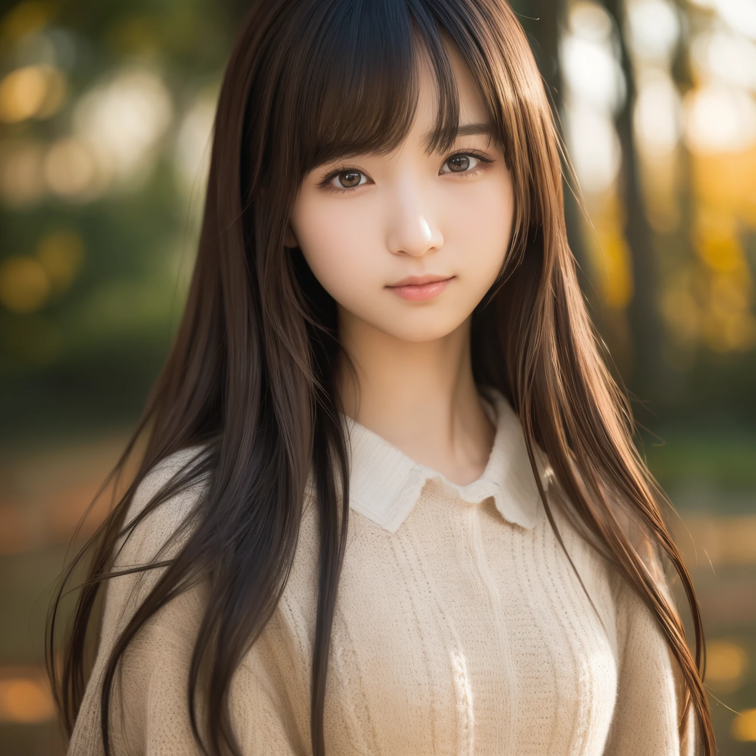 best quality, actual, super detailed, finely, high resolution, 8k wallpaper, 1 cute japanese girl,long hair , choppy bangs, ((slender)),((portrait)),