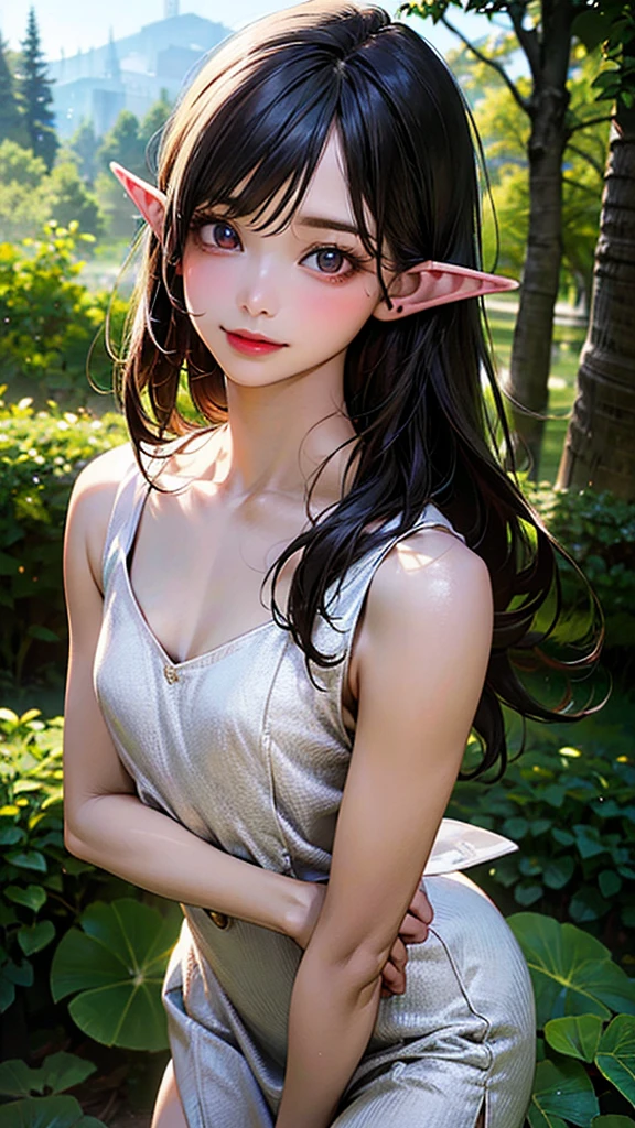 Ultra-detailed complex 3D rendering of the face, (Colossal: 8.8), (masterpiece, top quality, octane rendering, 8K), glamour shot full body image, very beautiful young elf, cleavage, (very detailed skin: 1.2), (exposure: 1.1), (blonde elf)))), (wearing a plummeted tank top of white silk: 1.5)), , Beautiful Caucasian woman with big buttocks full soft breasts and white skin, one, long braided hair, big breasts, dynamic angle, mystical expression, ultra-realistic photos, (((((portrait)))), bare feet, futuristic urban background, facial muscles, detailed and beautiful queen tiara, in the style of Marvel Comics, ArtStation trends, clear focus, studio photography, intricate detail, highly detailed, detailed yellow eyes, sharp focus, digital rendering, professional, abs, shot with Canon EOS R 6, natural jungle, open mouth lightly (sexy pose))),