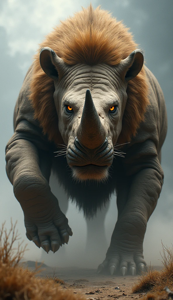 Bloody fusion of dog and elephant realistic image