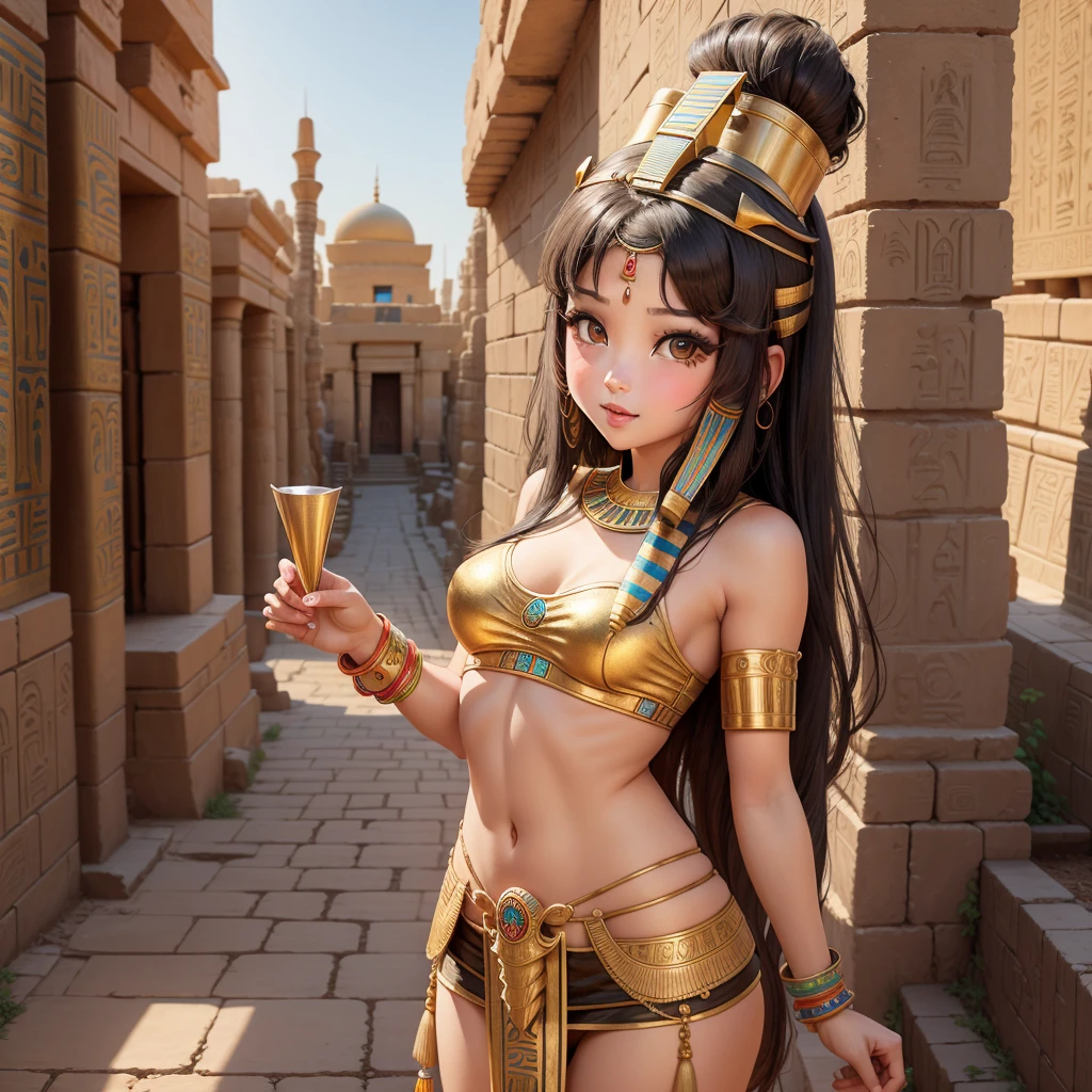 Cute ancient Egyptian princess、Colorful temples of ancient Egypt、The colorful streets of ancient Egypt