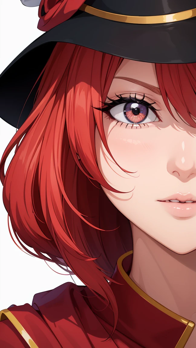 a close up of a woman in a red dress and a black hat, a character portrait by Oliver Sin, Artstation contest winner, fantasy art, extremely detailed artgerm, seductive anime girl, style artgerm, ig model | artgerm, in the style artgerm, artgerm and rossdraws, beautiful alluring anime woman