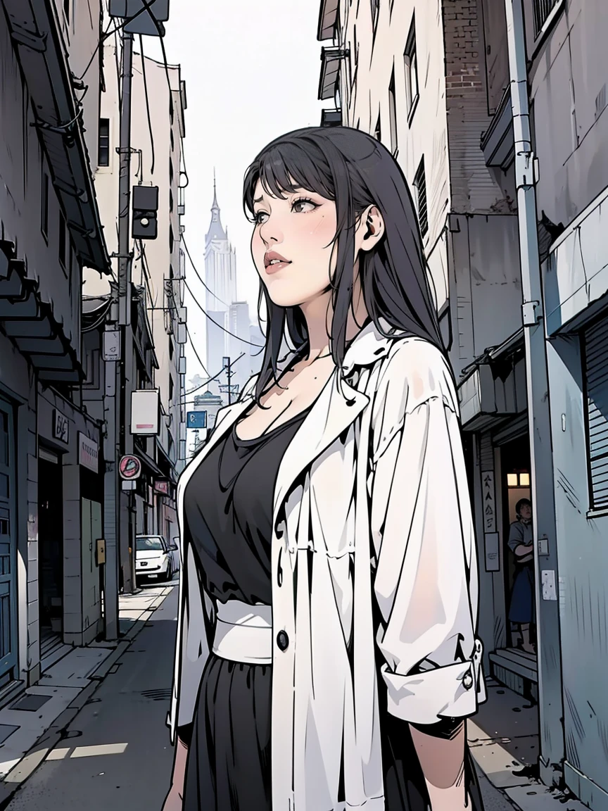 A LOFI-STYLE GIRL IN A CYBERPUNK CITY  