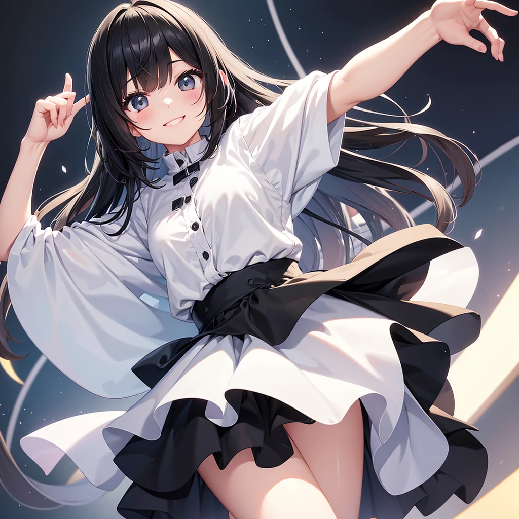 Solo Girls、full body Esbian、White blouse、pleatedskirt、turned around、undergarment、A sexy、Cute、Thin leg、