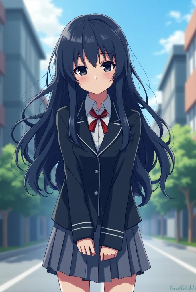 Long-haired otaku middle school student