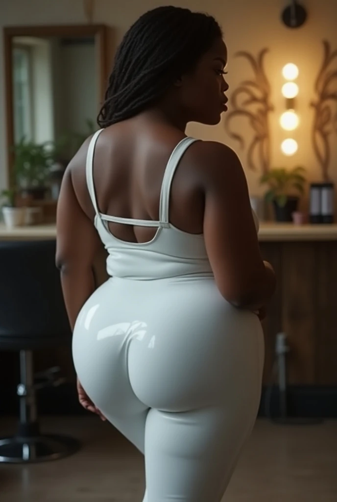 MASSIVE: BUTTOCKS, 8K Beautiful Naked Moor woman with big: huge: most wide: hips, white plastic leggings, UHD, She's a dark skin melanin Queen with thin waist, mature milf duo, widest buttocks under cleft, paired with most wide trapezoidal hips, grunge salon, side view, grunge salon, side view, UHD, She's a dark skin melanin Queen with thin waist, no nudity 