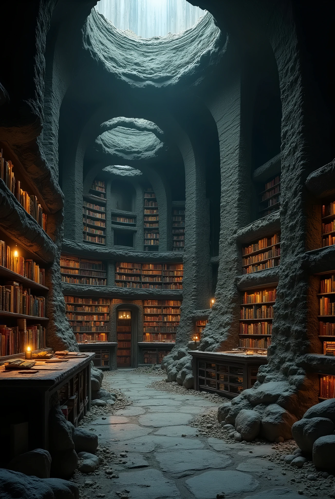 Underground Library Underworld,Science Fiction,The underground library , is tightly packed ...