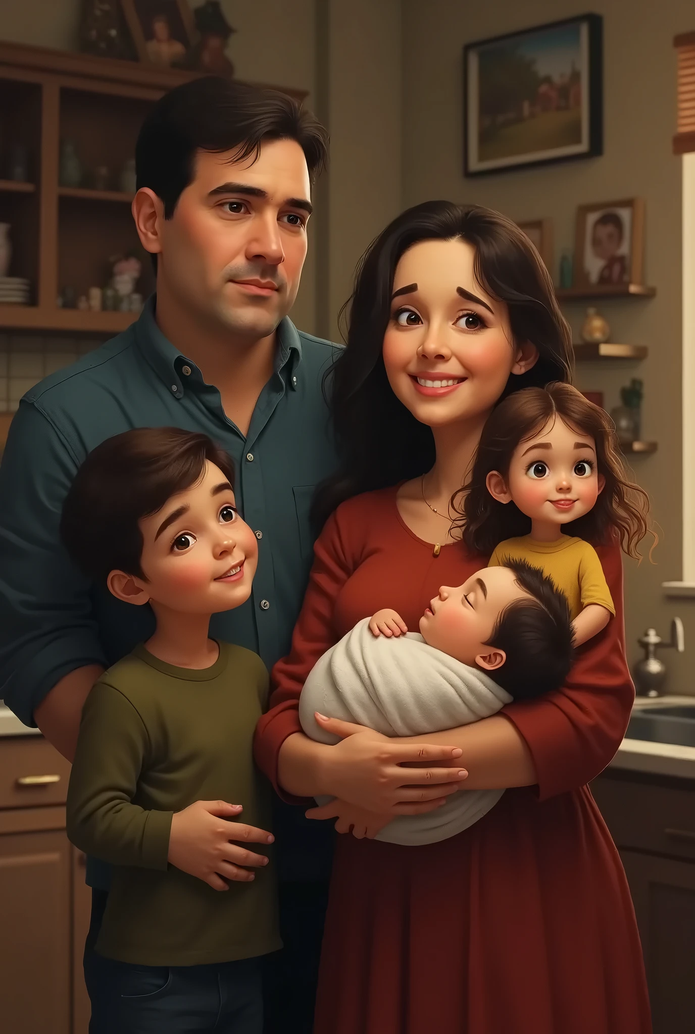 Drawing an Argentine family in the year 1960