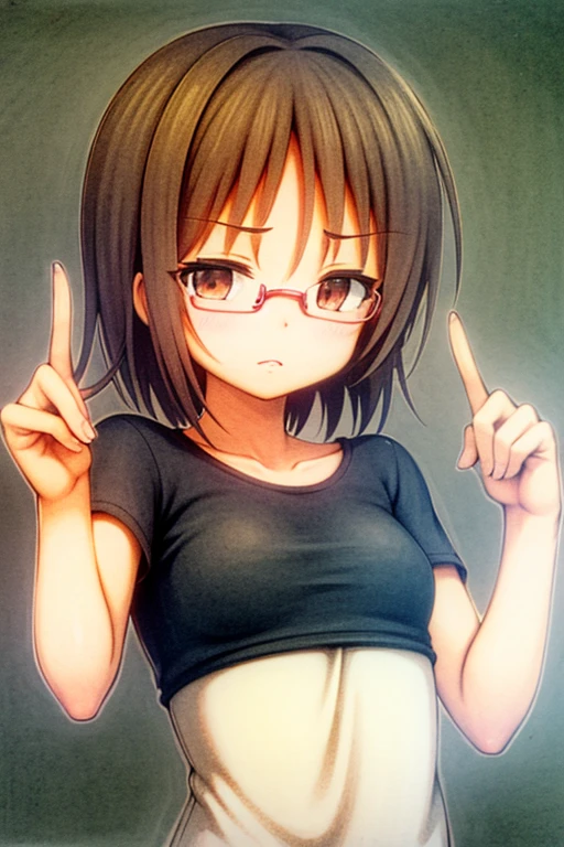 (((masterpiece) (((((Highest quality))))((high resolution))))), Very detailed, Ultra-realistic, )、、locker room、Open shirt、Blue Bra、bluepanties、Black Hair、、、Change of clothes、((Expressionless))、From above.stand、Look away.Yellow Eyes、Gaze Down、Grab your chest、((Two people))、kisen and women