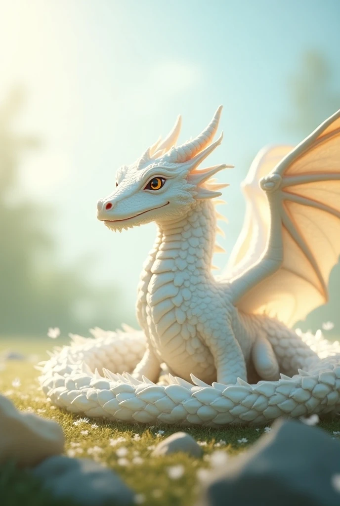 White and gold dragon