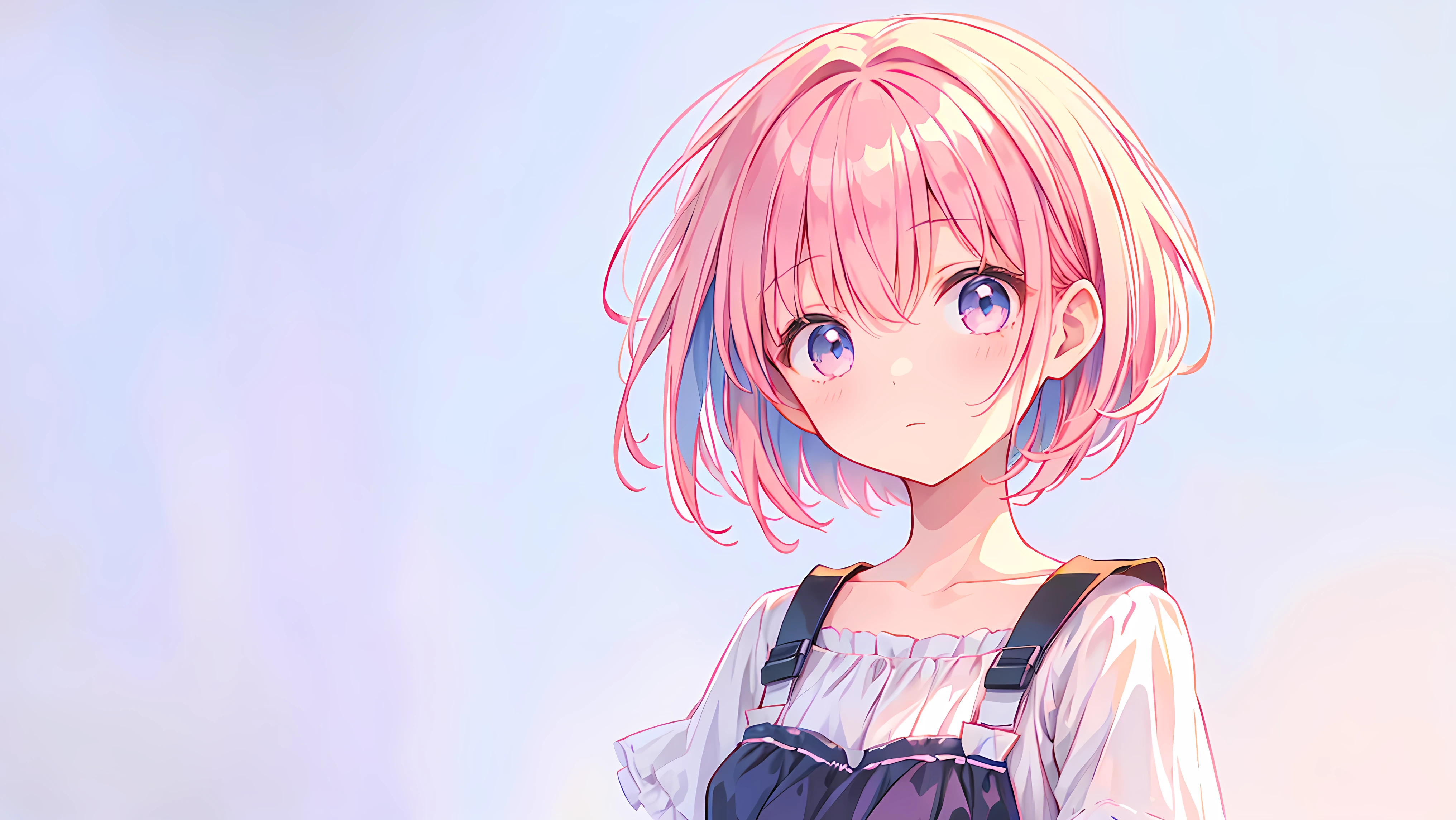 Anime Style,girl,Pink Hair,Short Hair