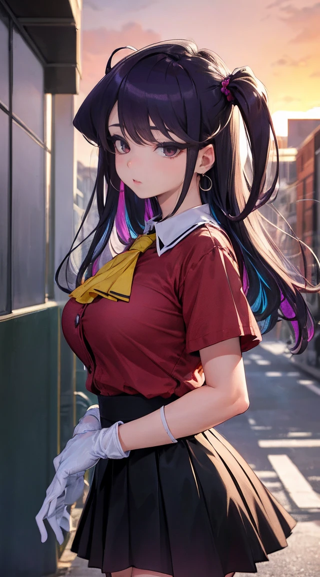 masterpiece, highest quality, Genshin Impact ,Hu Tao V4, One girl, alone, blush, Twin tails, Long Hair, Hair between the eyes, ((Streetwear)), city, Outdoor, night, Movie Posters, Extremely detailed 8K, Smooth, High resolution, super high quality, Cinema Lighting, Ambient Occlusion, High resolution, 2k, 4K, 8k, 16k, Highly detailed anime, Detailed face, Perfect composition, Wide Shot, Atmospheric lighting, Very sexy, Pull up your skirt,Panty shot , Random waist angle, No correction, Browsing Caution, No correction