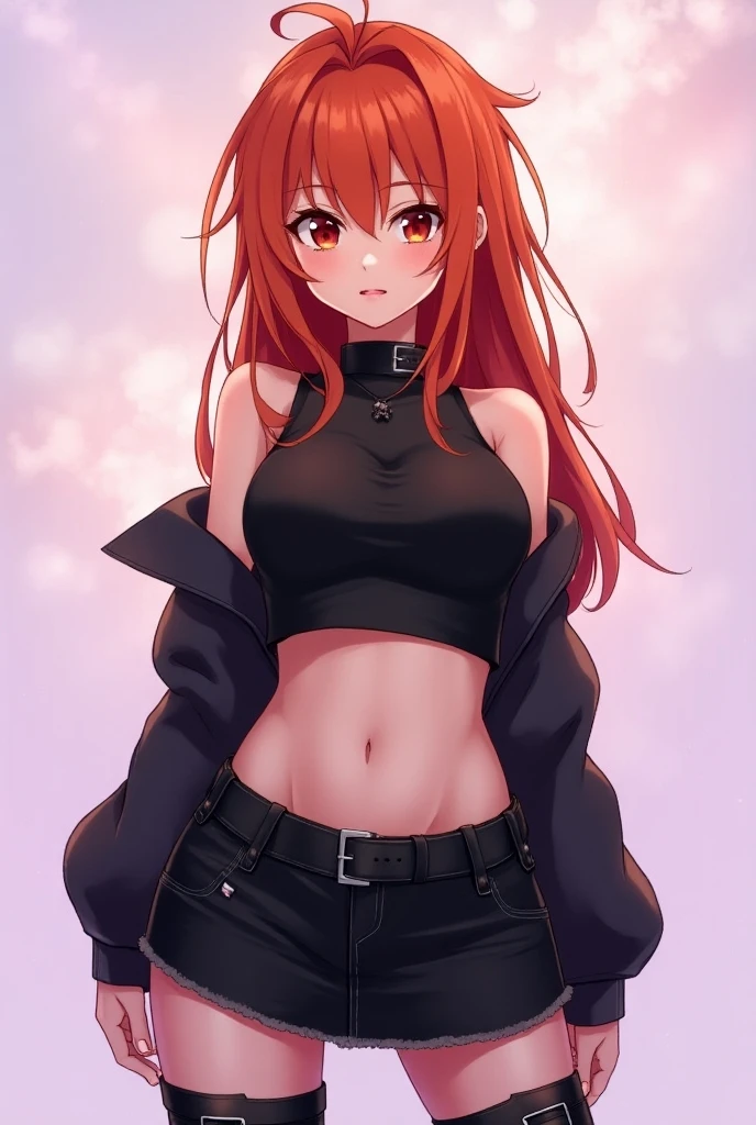 (Masterpiece, Best Quality), 1girl, beatiful face,    Hair tie in the mouth, red hair, hands behind head