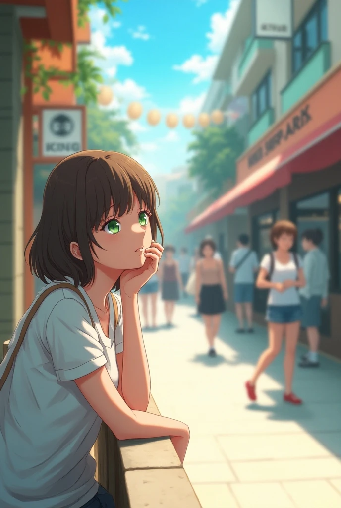 (masterpiece, best quality), 1girl, petite, loli, (white panties), bottom, colotful t-shirt, closeup, (freckles), smile, (eating worms), a dish of worms, sitting in street cafe, city street, blue skies, vibrant colors, bright, watercolor