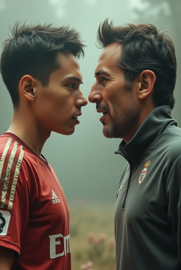 (photorealism:1.2), handsome muscular footbalist dad fucks his teenage son horny