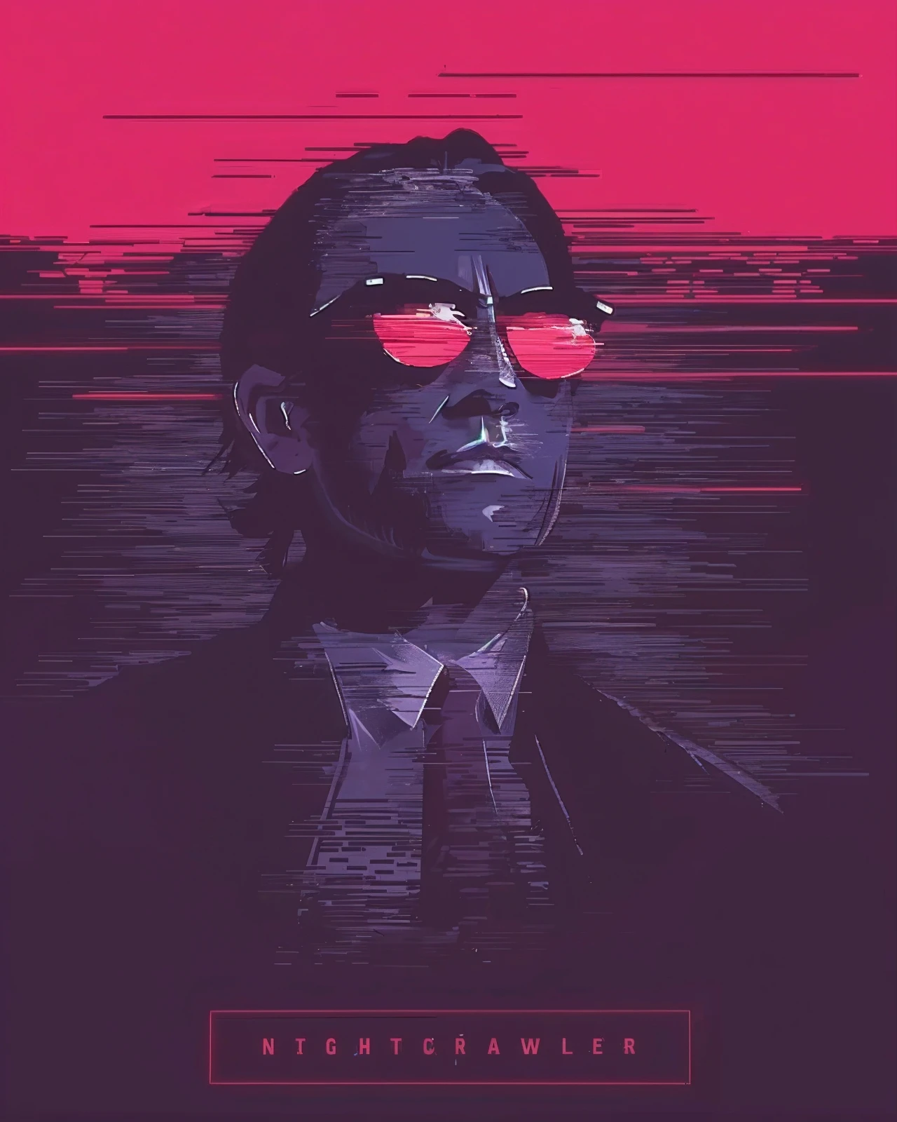 horned handsome person with white hair, in black sunglasses, in red shirt and black jacket, zxs <lora:zxs:1>