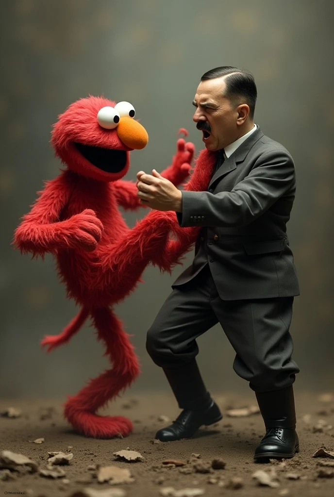 Martin Luther King Jr holding elmo while running from an arson