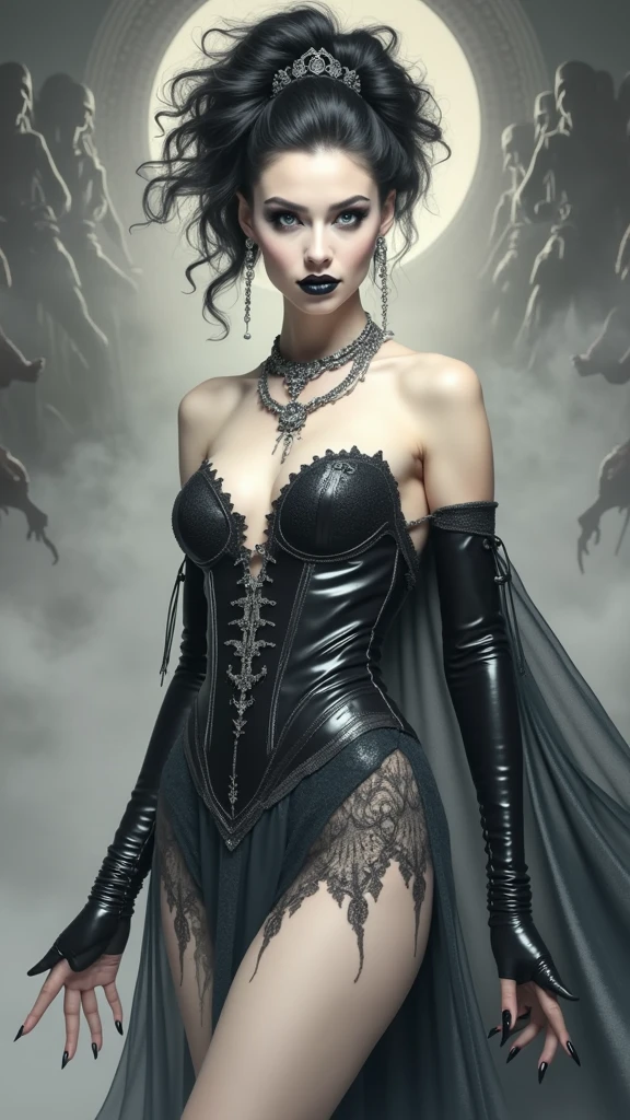 (Artstation),(Epic), (epic detail), (Masterpiece), (Best Quality), (Photorealistic), (ultra-high detail), (ultra-high detail),(Slavic folklore),(by Luis Royo | by Greg Rutkowsky),(Defiant posture),red and green,Lilac flowers, white flowers, wet body, The Crown of Thorns, Dark fantasy, gloomy atmosphere, detailed and intricate