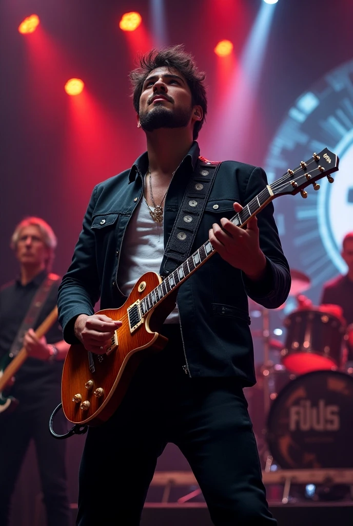 Make a person with a band guitar