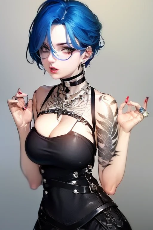 sfw, Tips for the first topic are as follows: quality, 8K, 32k, On a table:1.3), ultra - detailed, (realistically:1.4), white colors, albinism, punk girl, Detailed eyes, Upper part of the body, Luxurious Punk Hairstyle, Avant-garde punk fashion, Avant-garde makeup, numerous piercings, There are a lot of tattoos, streets background, backlight effect, shallowdepthoffield, vague background", wearing bra,((skinny waist)), young asian girl, ((big breasted)),