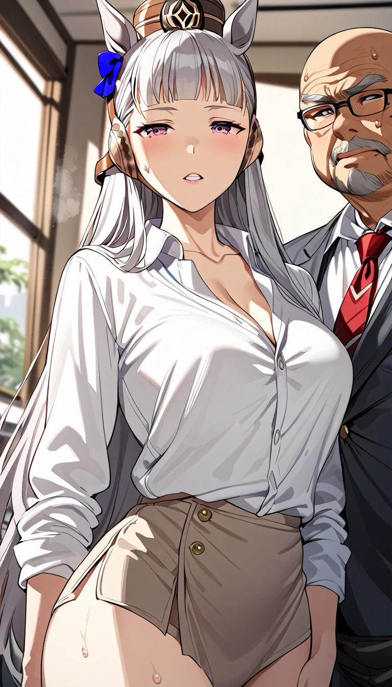 goldship(umamusume),nsfw,High quality,Ultra-high resolution,High-definition illustrations,asuna yuki,Masterpiece,extremely detailed,smell the dick,highres,japanese,mature hetero couple,(married sexy secretary milf is glossy lips and old hairy bald Creepy old perv is lust hentai),orgasm face,office boss room,saliva,sweat,Medium breasts,moist skin,pale skin,seductive,beautyfull curvy,long intricate hair,mole under eye,blush,