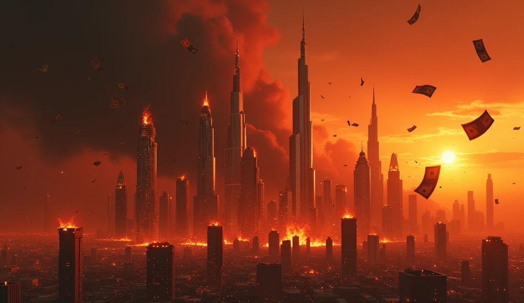 Armageddon、(The end of the world)、(((Destroyed city)))、Rays from Heaven、Great disaster、8K、Raw photography、top-quality、masterpiece:1.5、ultra-lightweighthigh-resolution、Photorealsitic:1.5、ciinematic light、soft volumetric lighting:1.5、realisitic、Photorealsitic:1、Detailed skin、profetional lighting、a picture、foco nítido、detaileds、profetional lighting、photon maping、detailed and intricate environment、ighly detailed、top-quality、Artistic photography、photorrealistic concept art、soft natural volumetric cinematic perfect light、Midjourney、Detailed hand、