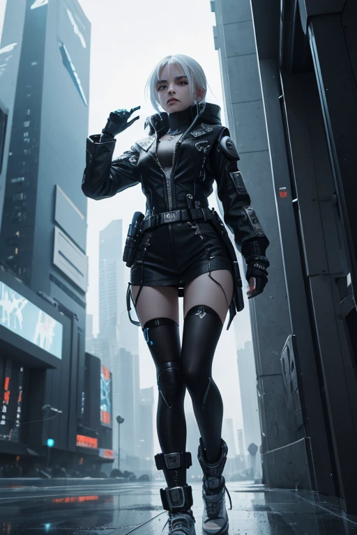 a dark brown skin anime girl with white hair wearing dark orange full retro military uniform also wearing military hat, cool tomboy, badass anime 8 k, female dark sci fi anime girl, digital sci fi anime art, sci fi anime girl, anime sci fi art, anime girl mech, modern sci fi anime, cyberpunk anime art, digital sci fi - anime art, anime sci fi, cyberpunk angry gorgeous goddess, portrait, sci fi, insidebar, cyberpunk, absurdres, high res, ultrasharp, 8K, masterpiece, looking at viewer,HDR, sci-fi, professional, sharp focus, studio lighting, bokeh