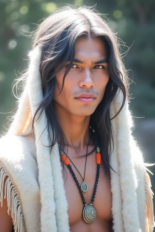 A Southeast Asian man with a round face., Double eyelids, big eyes, black eyes, Standing wearing a necklace in front of a waterfall, high quality vertical, Headshot profile picture, Charming and good looking, There is a waterfall., รูปProfile pictureรูปภาพแนวตั้ง, waterfall in the background, beautiful young man, There is a waterfall., Handsome and charming, Profile picture, handsome man, Aykut Aydodu, cute young man, Waterfall backdrop