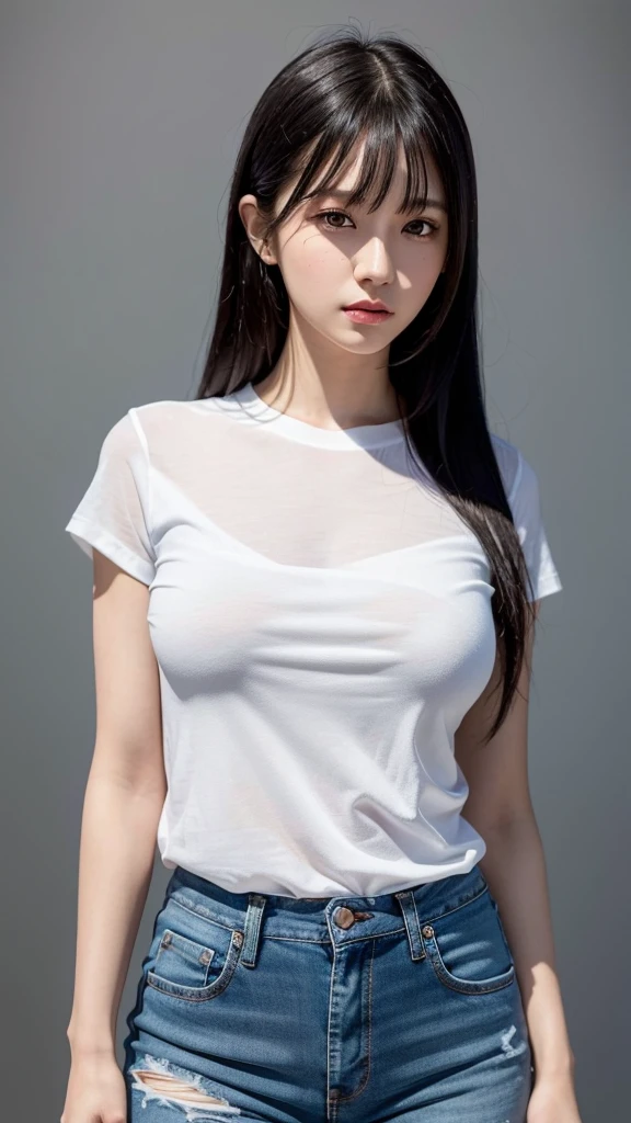 Cute face, brick orange lips, Not wearing pants, (((white oversized shirt))) thigh gap. gorgeous, girl, black ponytail, western movie, hot girl, happy, (masterpiece), best quality, high resolution, very detailed, blurred background, depth of field, light movies, , exposed, thin, , blog, jogging, cleavage