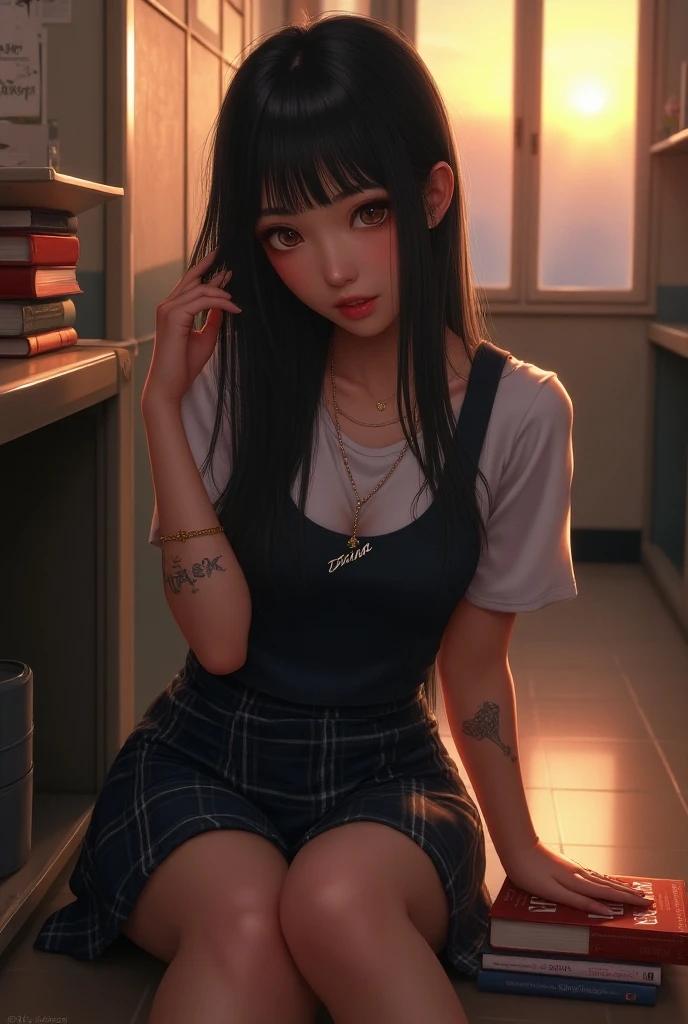 Dimly lit room、Dirty clothes、Torn black pants、Tears、big eye、small head、One woman、Brown hair、twintails、Slender、wet one’s pants、Pants are wet、Tied up with a rope、opens legs, pain, ahegao, saliva, rape face