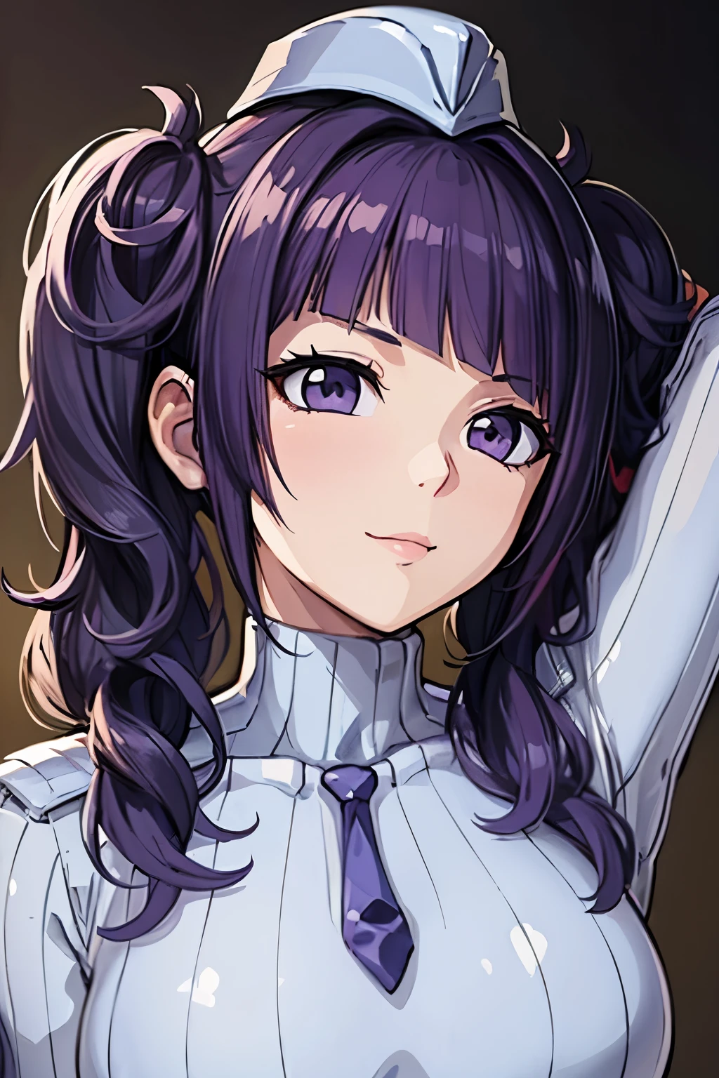 masterpiece, highest quality, (highest quality), (best illustrations), 8k,In the bedroom,{{{masterpiece}}}, {{{best quality}}}, {{Super detailed}}, {{very delicate and beautiful}}, DOLLSUIT, black DOLLSUIT, {{{best quality}}}, {{Super detailed}}, masterpiece, highest quality, (highest quality), (best illustrations), 8k,{{{masterpiece}}}, {{{best quality}}}, {{Super detailed}},  {{{best quality}}}, {{Super detailed}},,Facing forward, face close up , smile, mamimi , (purple eyes:1.1), purple hair, twintails,