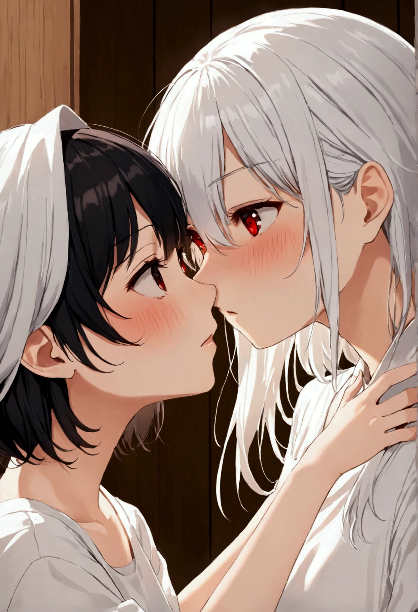 anime、Lesbian、naked、Deep Kiss、Nude、nsfw