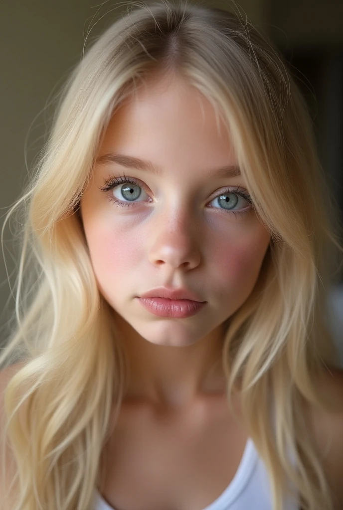 A beautiful blonde girl who has a small mouth followed by thin lips ...