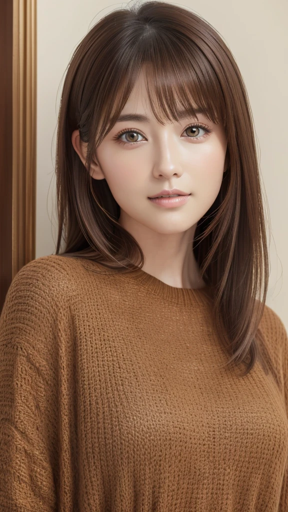 (Representative works:1.3)、(8k、Realistic、RAW Photos、Highest quality:1.4)、(30 year old mature woman)、Small Face、Beautiful Face、(Realistic Face)、No makeup、 natural makeup、light makeup、 ( dark brown hair)、beautiful hairstyle、Realistic eyes、 beautiful details、 (Realisticな肌)、Beautiful Skin、 ( casual fashion)、 Confused、 charm、超 High Resolution 、 super real、  High Resolution 、Golden Ratio