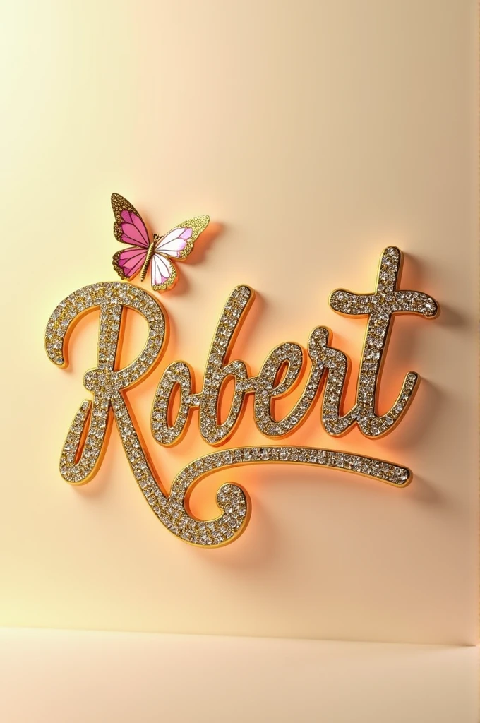 (text:"Michael") The word, in Art Nouveau fancy script text, shiny highly polished silver chrome with coloured glass insets, art nouveau, flowing shapes and flourishes, well lit front face view on flat cream silk background, direct front lit by very bright sun, tropical reflection on text, highlights, lens flare, logo, badge, emblem, insignia, label, photorealistic, extremely detailed, beautiful, unique, epic, cinematic, sparkling,