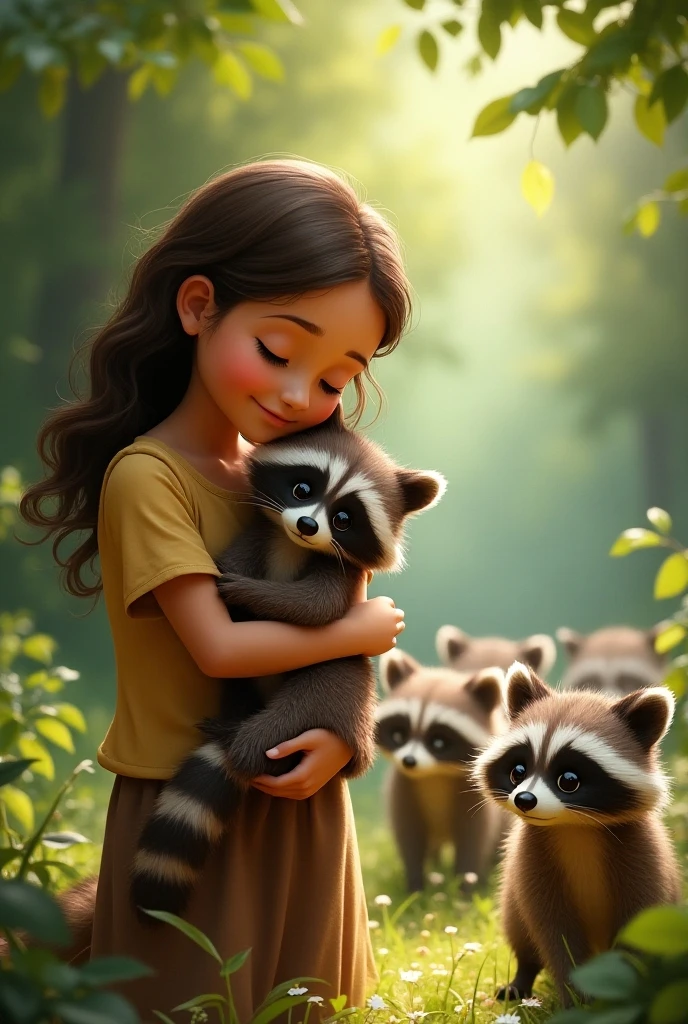 DISNEY PIXAR A BROWN-EYED BABY GIRL DRESSED AS A WOLF WITH HER PACK OF FIERCE WOLVES