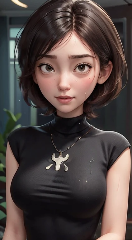 (masterpiece, best quality:1.2),illustration art，Kusama Yayoi's style，simple background，a beautiful girl，Skin detail processing，The eyes are very detailed，sweater，(((Speckled pattern)))，green，blue，White，，black