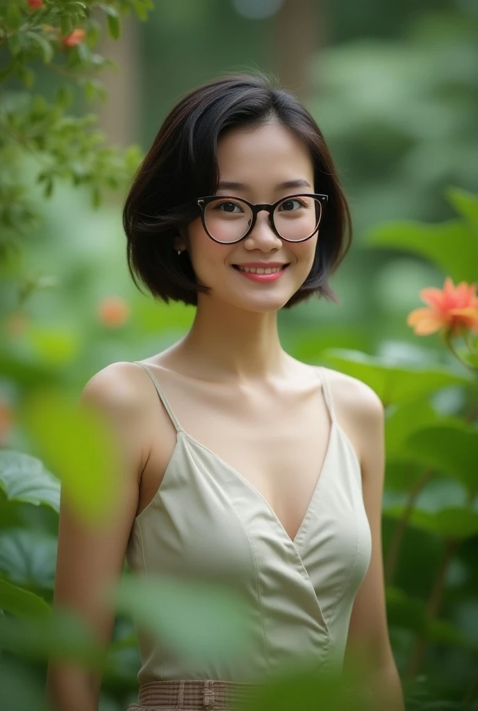 Nude, ((wear black frame round glasses)) (from behind out) seductive pose, ((skinny: 1.9)) ((Flat Chest:1.8)), (Happy smile), (((HIJAB MALAY GIRL))), masutepiece, High quality, UHD 32K, Realistic face, Realistic skin feeling , A Japanese Lady, 58 years old matured lady, , Very cute and baby-like face, (((FLAT CHEST))), (Night time at forest), ((look In front at the camera and SADNESS)), (((black FLUORESCENT & black FLUORESCENT))), (((CUTE GIRL))), ((GREY FLUORESCENT LIPS)), little ((naked)), dark night background , black forest night, horror scary place, (((arms up)))