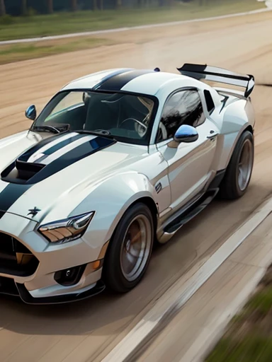 Pass road, Shelby Cobra, (drifting: 1.7), dust cloud, drone photography, (motion blur: 1.5), ((masterpiece)), ((best quality)), (ultra-detailed), beautiful,