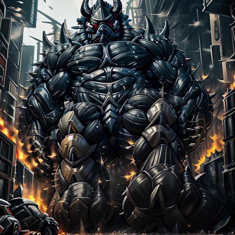 (masterpiece. official art. 8k. best quality. detailed full body. full body.)
(situation 1 : dominating demon lord dragon batzz. focus Colossus mechanical Muscular demon lord dragon batzz is trampling the CITY. macro. stomp. Low-angle perspective. emphasizing the immense size. The perspective is from below, emphasizing the sheer majesty and power of the Colossus. Colossus art. He is much bigger than a skyscraper. Giga Colossuss. micro soccer field. looking down.)

(situation 2 :smoke and flames rising from the destruction in the city)

(Additional details 1: wearing a full-face helmet. helmet is jet black. The color of NANOSUIT is jet black. high-tech bio-mecha armor. real texture material. whole body shines like metal. Wearing cyberpunk mecha. emphasizes the muscles. suit fully made of metal. intricate armor. Robotic suit. suit fully made of metal. NANOSUIT with the same design as demon lord dragon batzz.). (demon lord dragon batzz has 5 toes.)

(Additional details 2: (Detailed head. Detailed Body. Detailed abs. gigantic muscles. HYPER MUSCLES. Gigachad Muscular. big muscle. pecs. triceps. traps. unusually developed muscular body. body full of huge muscles. showing off muscles. pectorales enormes. Exaggeratedly huge muscles. huge muscles. long legs.).

(Additional details 3: nj5furry, Spread wings. It has wings. black have big wings. The claws are sharp. Sharp teeth.5 toes.). 