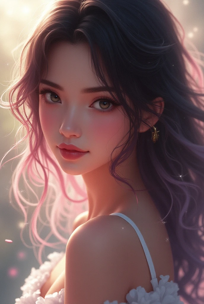samdoesarts photorealistic painting ((full body)) portrait of ((stunningly attractive)) a woman at a music festival, ((perfect feminine face)), (+long colorful wavy hair), (+glitter freckles), glitter, wearing a dress, intricate, 8k, highly detailed, volumetric lighting, digital painting, intense, sharp focus, art by artgerm and rutkowski and alphonse mucha, cgsociety