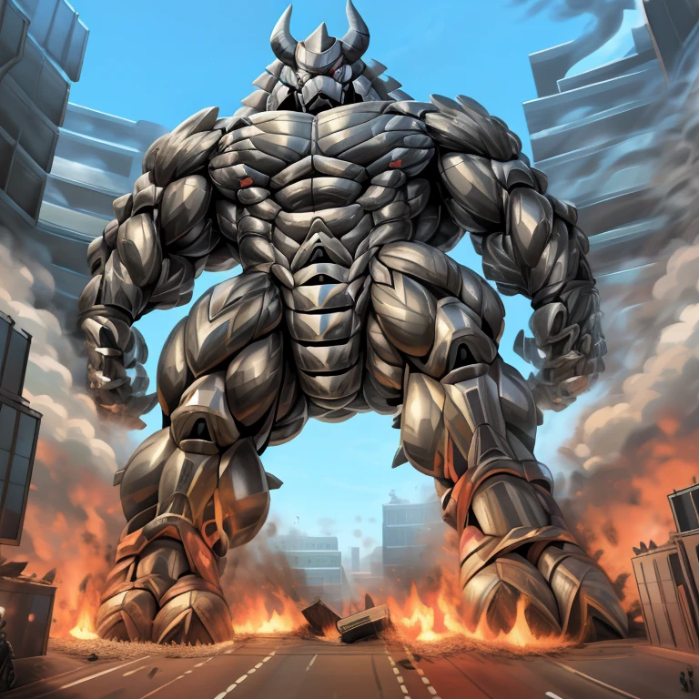 (masterpiece. official art. 8k. best quality. detailed full body. full body.)
(situation 1 : dominating demon lord dragon batzz. focus Colossus mechanical Muscular demon lord dragon batzz is trampling the CITY. macro. stomp. Low-angle perspective. emphasizing the immense size. The perspective is from below, emphasizing the sheer majesty and power of the Colossus. Colossus art. He is much bigger than a skyscraper. Giga Colossuss. micro soccer field. looking down.)

(situation 2 :smoke and flames rising from the destruction in the city)

(Additional details 1: wearing a full-face helmet. helmet is jet black. The color of NANOSUIT is jet black. high-tech bio-mecha armor. real texture material. whole body shines like metal. Wearing cyberpunk mecha. emphasizes the muscles. suit fully made of metal. intricate armor. Robotic suit. suit fully made of metal. NANOSUIT with the same design as demon lord dragon batzz.). (demon lord dragon batzz has 5 toes.)

(Additional details 2: (Detailed head. Detailed Body. Detailed abs. gigantic muscles. HYPER MUSCLES. Gigachad Muscular. big muscle. pecs. triceps. traps. unusually developed muscular body. body full of huge muscles. showing off muscles. pectorales enormes. Exaggeratedly huge muscles. huge muscles. long legs.).

(Additional details 3: nj5furry, Spread wings. It has wings. black have big wings. The claws are sharp. Sharp teeth.5 toes.). 